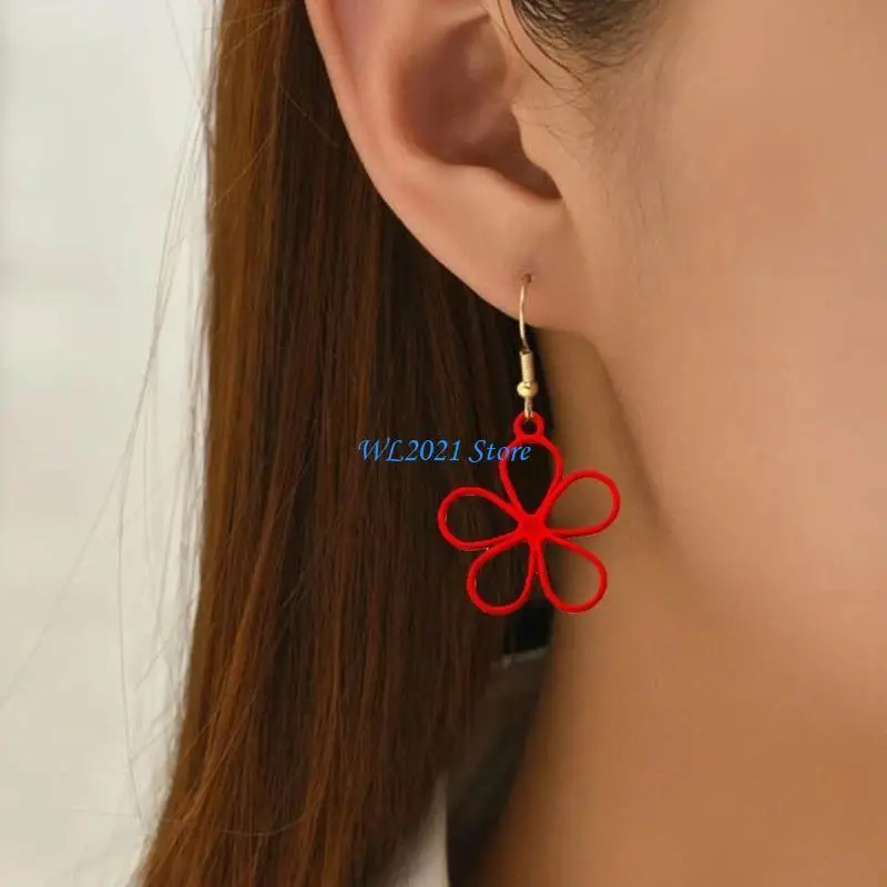 

G5GC 10Pcs Five Petal Flower Hollow Frame Charm Alloy Open Back Bezel Pendants