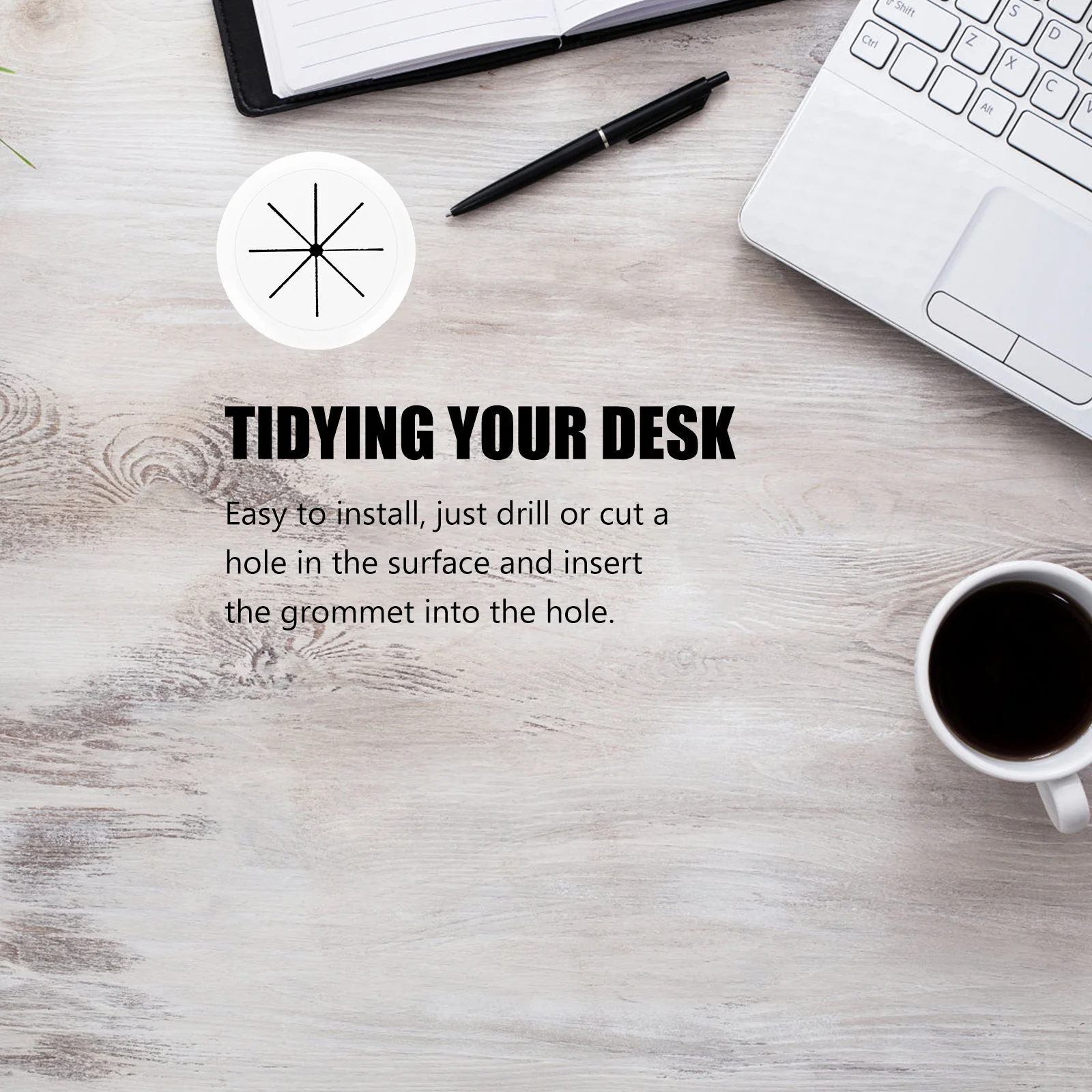 

3 Pcs Desk Management Cord Reusable Desktop Wire Hole Cover Cable Plug for Round