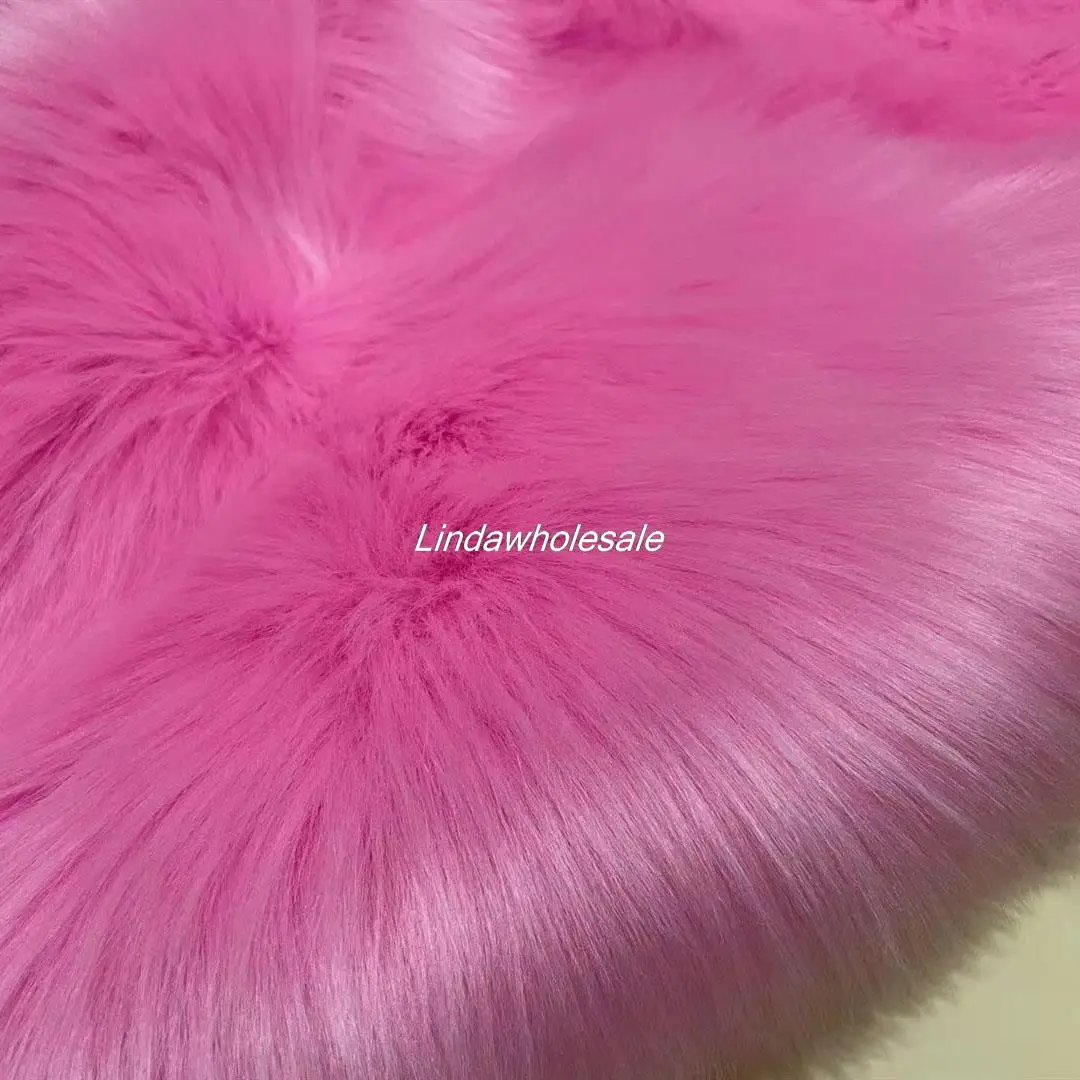 High quality wholesale pink fox fur plush fabric,Carpet Home Textile Plush material,faux fur fabric