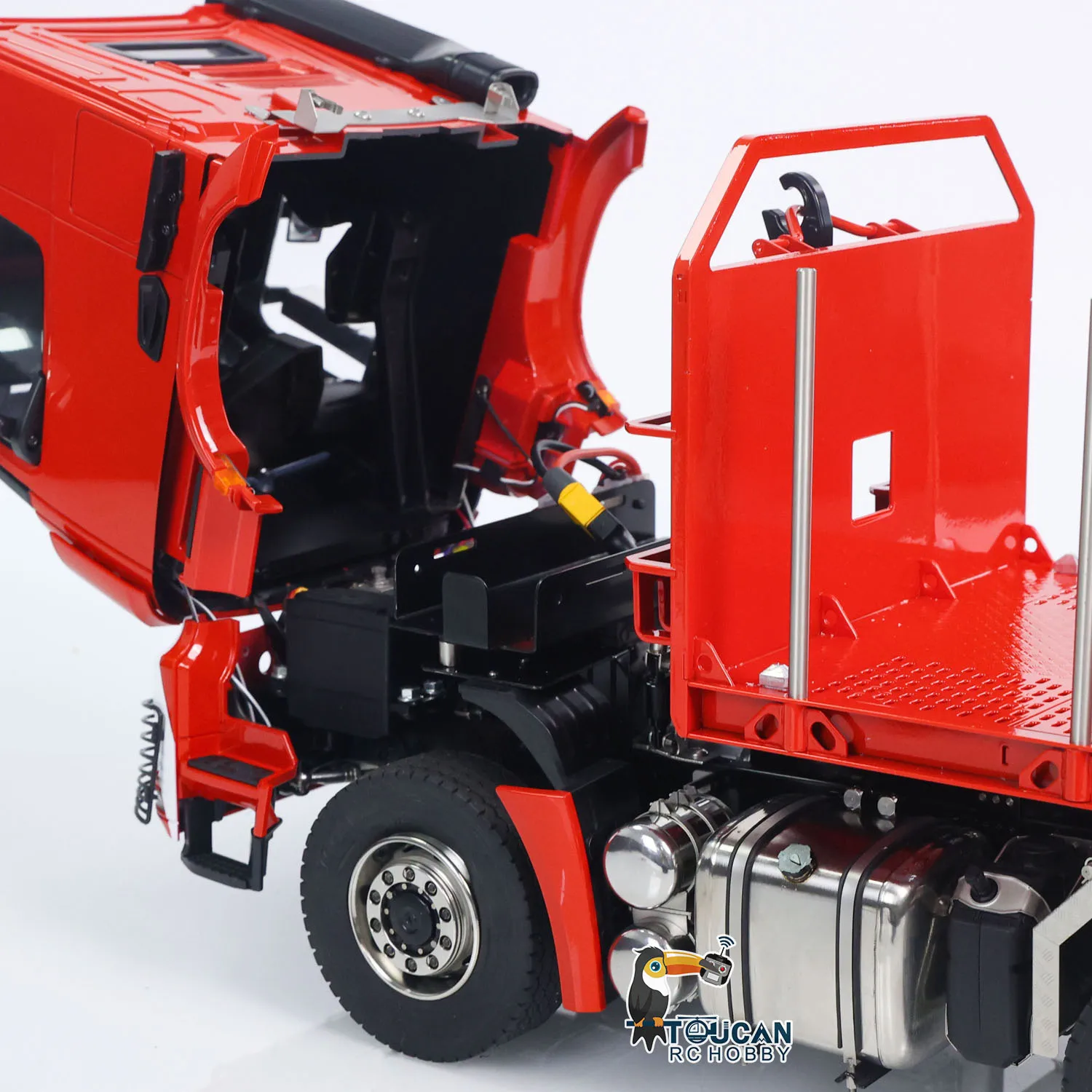 

Игрушки 1/14 8x8 Гидравлический деревянный бортовый грузовик Полный самосвал Подъемное рулевое управление заднего моста DIY Готовый звук Световой самосвал