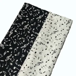 Band di New Digitali di Stampa Nero Bianco Muiscal Note Stampato Tessuto di Cotone 50x105cm Musica Nota di Tessuto del Vestito di Stoffa decorazione Della casa