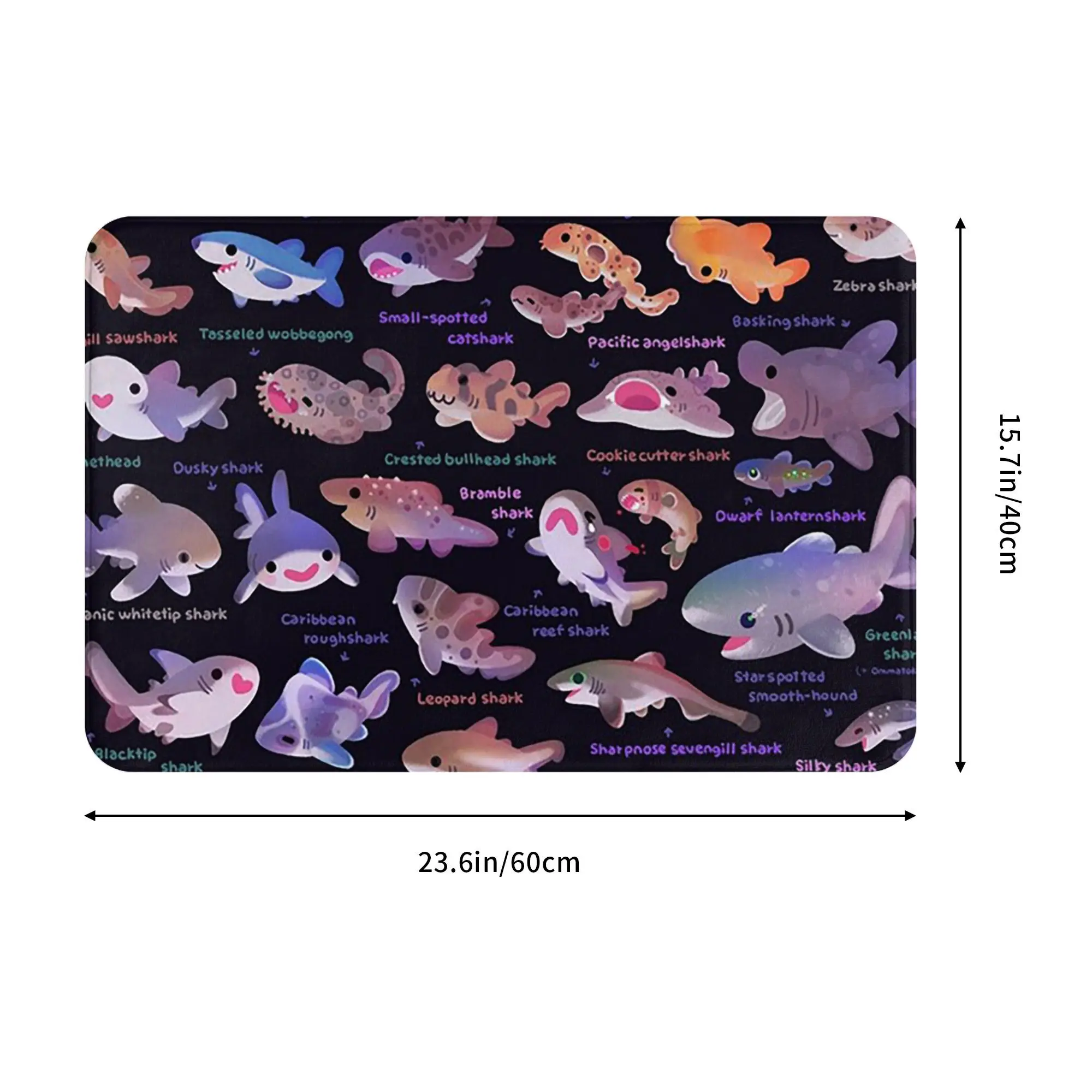 Shark day 2 - name or bright bg version Anti-slip Doormat Floor Mat  Rug for Kitchen Entrance Home Living room Footpad Mats
