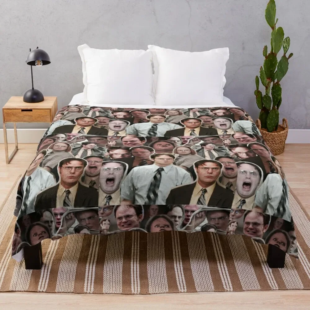 Dwight Schrute - The Office Throw Blanket Hair Cute Plaid Blankets For Bed Blankets