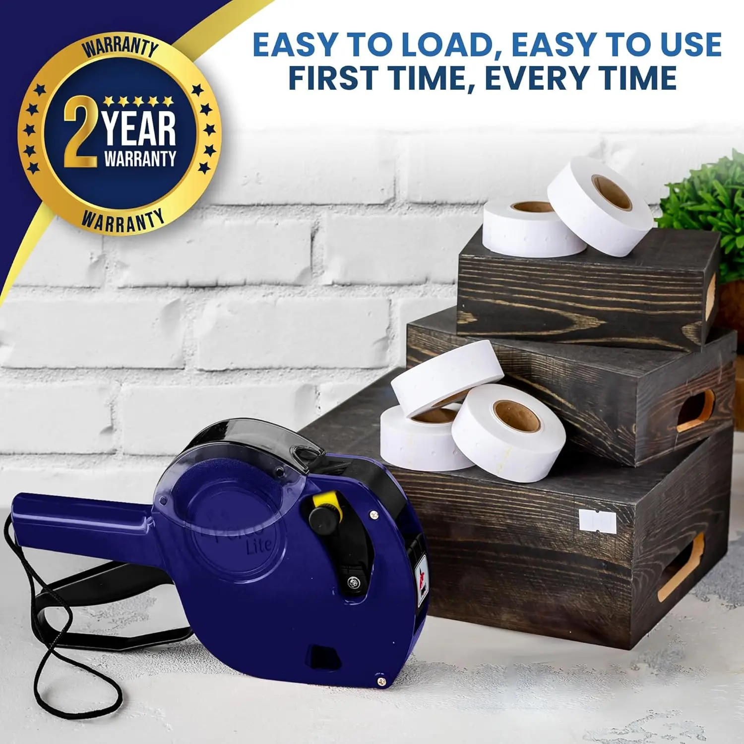 1-Line Date Marking Gun Kit with 5000 Labels, 2 Ink Rollers, Pre-Loaded for Easy Use