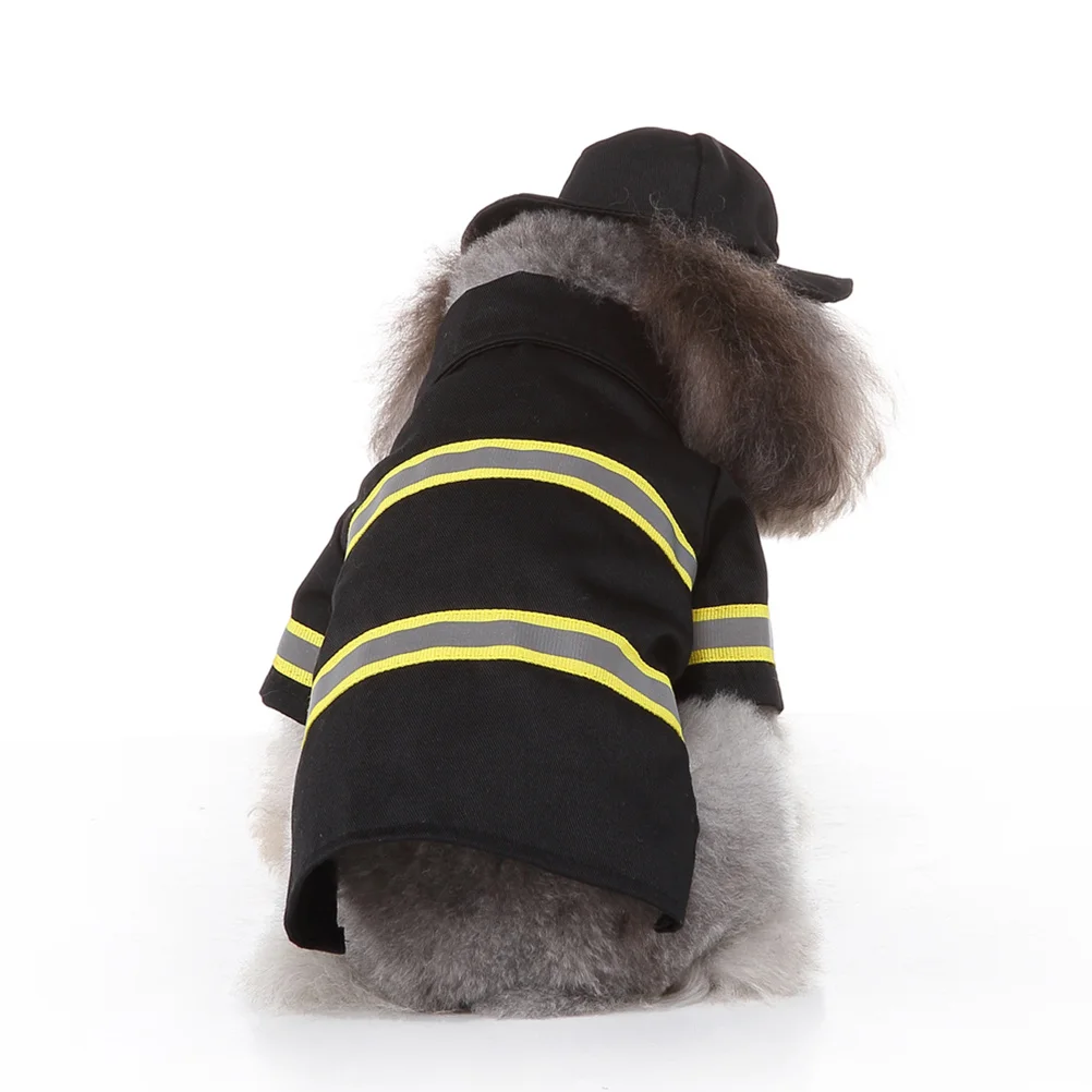 

1Set Pet Holiday Ensemble Firefighter Pattern Dog Wear Comfortable Festive Costume for Winter Celebration Cat Puppy Xl Black