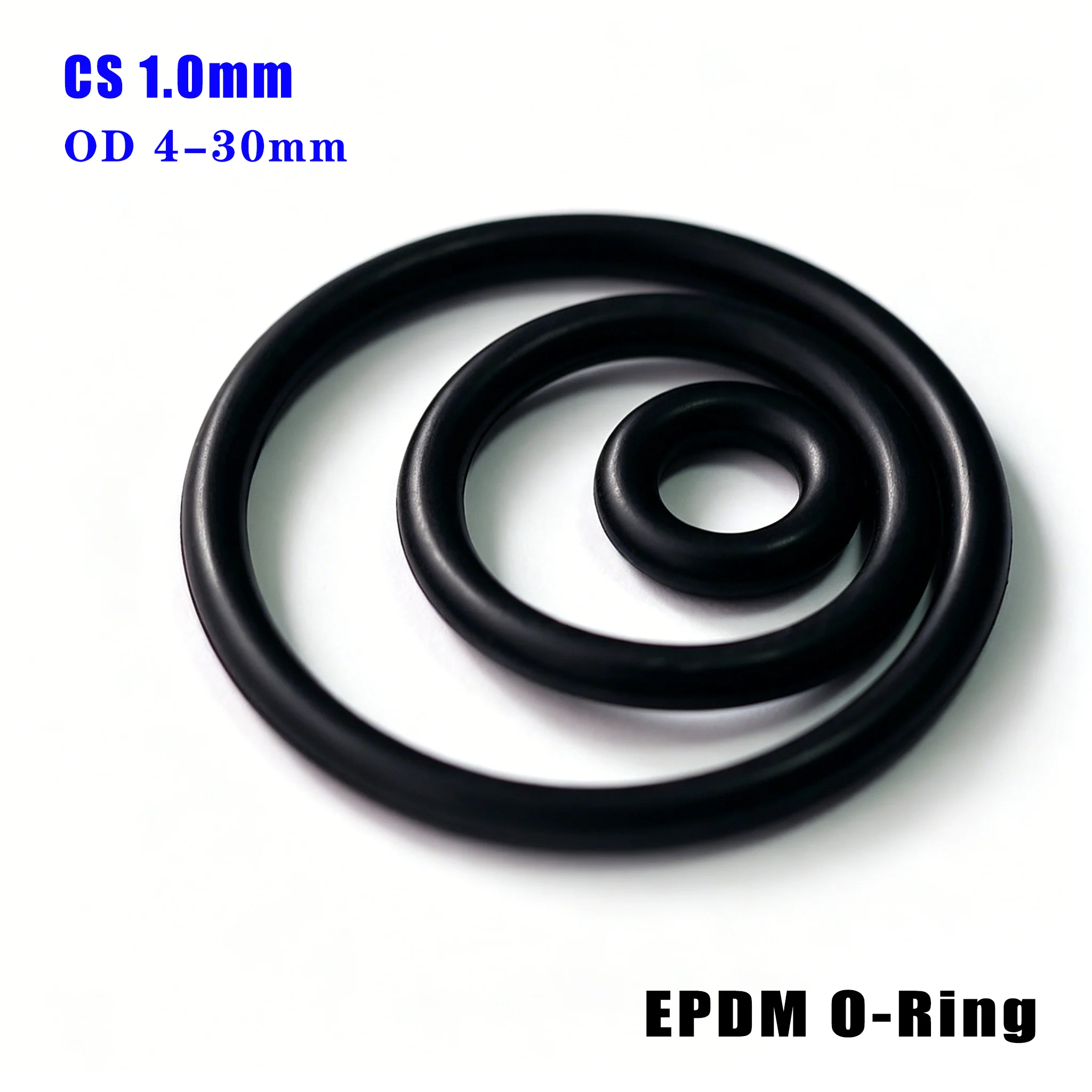 CS 1.0mm OD 4mm-30mm ID 2mm-28mm EPDM Rubber O-Ring Gasket Resist Acid/Alkali/Aging/Ozone/Insulation Sealing Accessories