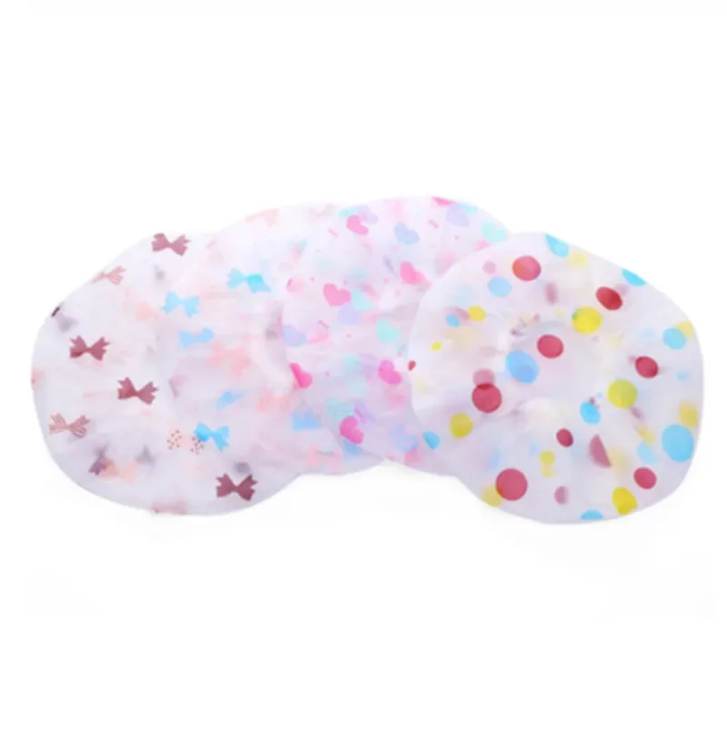 1pc New Waterproof Wave Point Bath Cap Hat Elastic Shower Hat Reusable Bath Head Hair Cover For Women Salon Shower Bathroom Tool