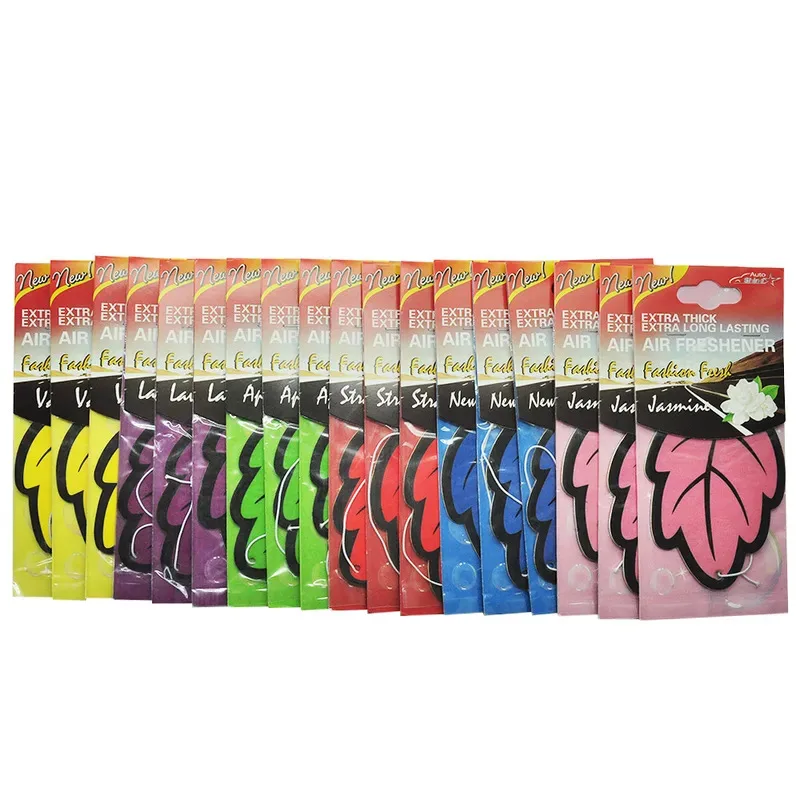 6/12Pcs Car Air Freshener Natural Scented Tea Paper Auto Hanging Vanilla Perfume Fragrance Leaf Shape Car Accessories Interior - view 4