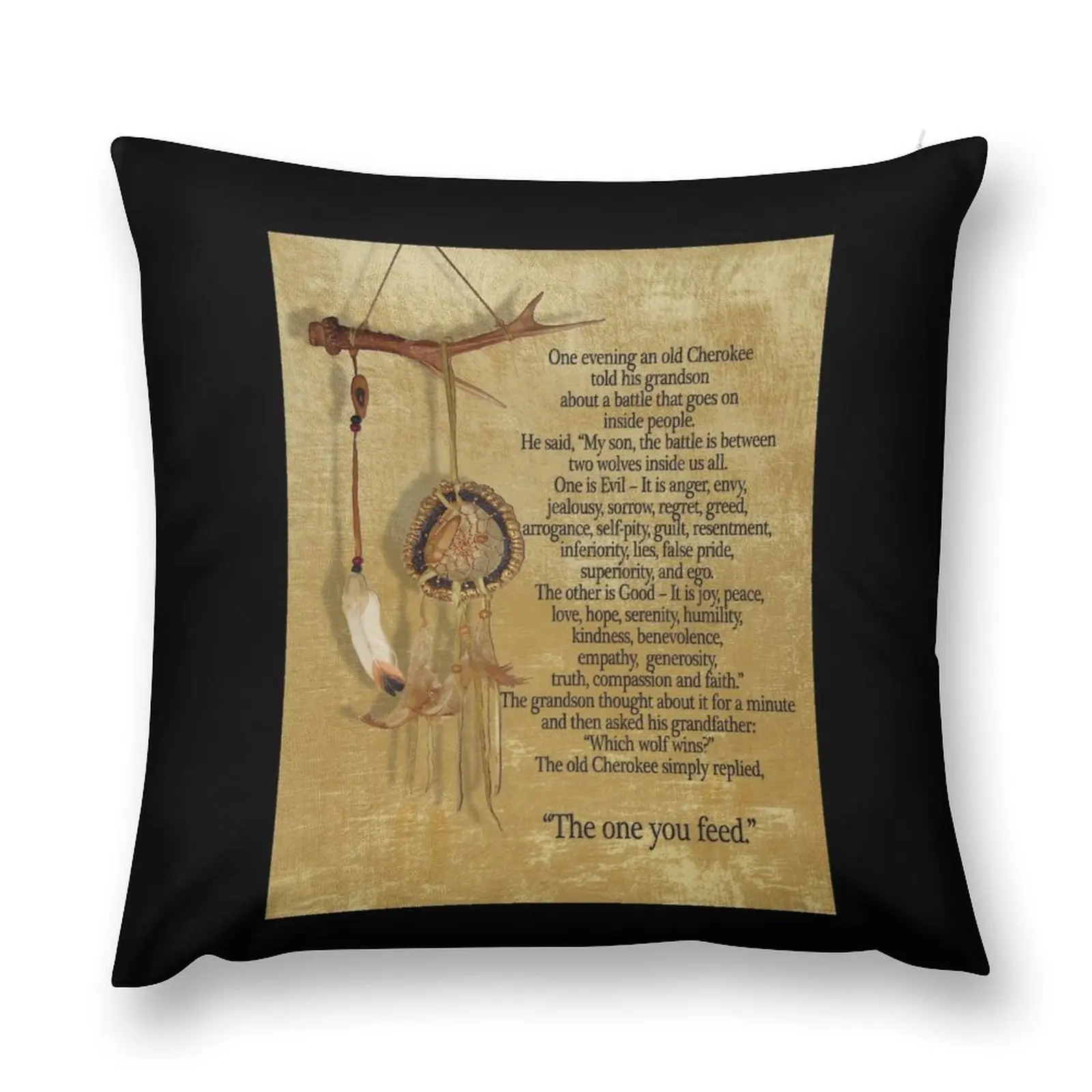 The Two wolves, Cherokee proverb Throw Pillow Christmas Cushion For Home Decorative Cushion pillow