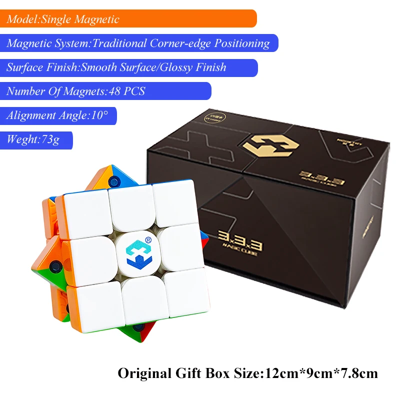 Professional 3x3 Speed Cube 48 PCS Magnetic Fast Silent Cube Zero Delay Ultra-Fast Turning Magic Cube Puzzle Kid Spin Faster