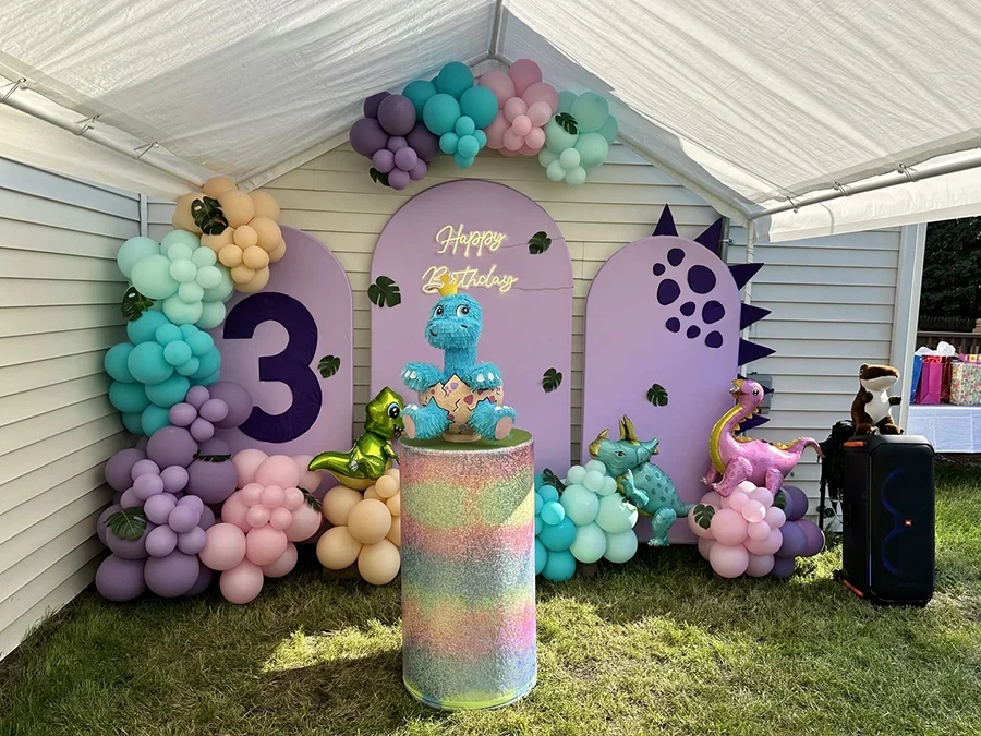 Mehofond-Arco sólido púrpura personalizado de 2 lados para fiesta de cumpleaños de niños, cubierta de Baby Shower, decoración de fondo de arco de Chiara, foto de fondo