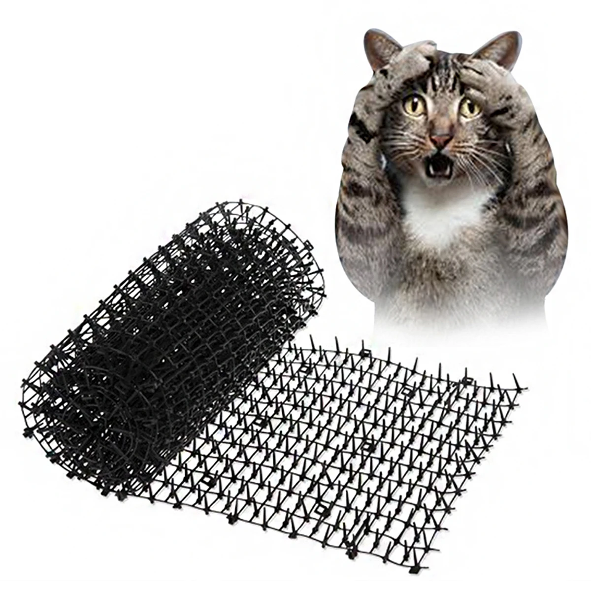 30*100cm Dog Cat Scat Mat Plastic Scarer-Spike ​Polypropylene Animal Deterrent Repellent Anti Cat Mat Household Garden Tools