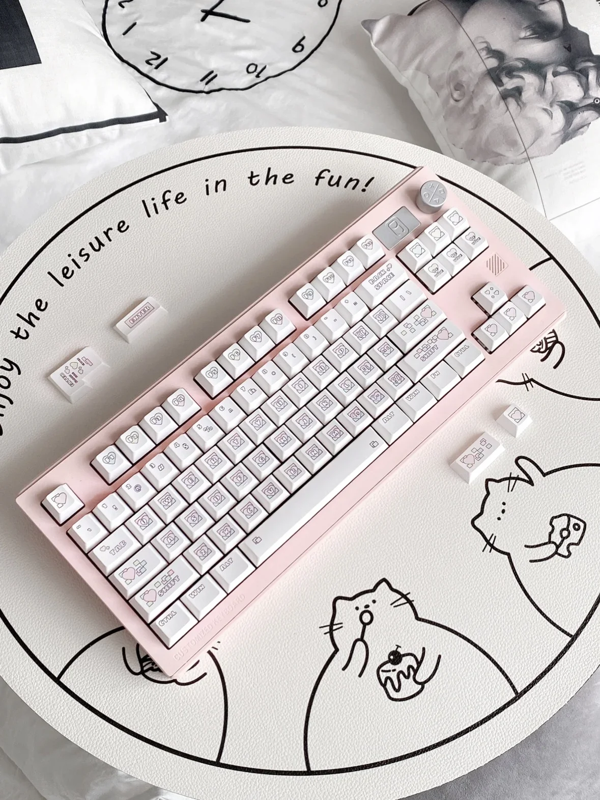 keycap personalized hand-painted theme keycap hot sublimation original keycap pure white simple