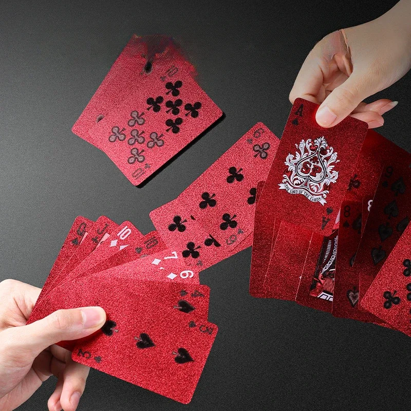 

1pc PVC Waterproof Durable Red Playing Cards Family Outdoor Game Entertainment Set Stress Relief Toy Kill Time Entertainment