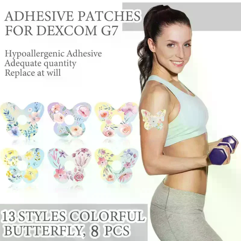 5/8Pcs Blood Glucose Meter Sensor Fixed Patch Blood Glucose Monitoring Probe Invisible Sensor Adhesive Patch Wildflower Variety