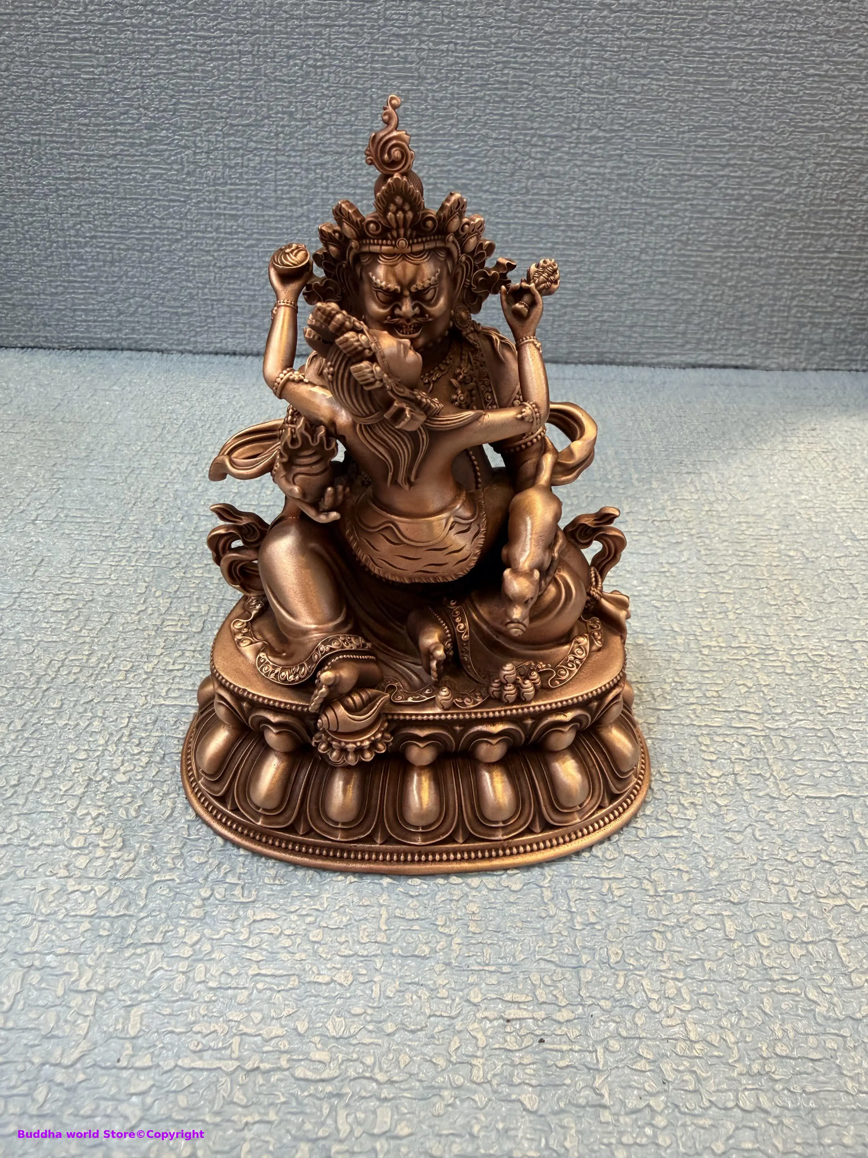 A set 5PCS Copper figure of Buddha rare small buddha statue Tibetan Buddhism 5 Jambhalas Buddhist monk sacrifices family worship