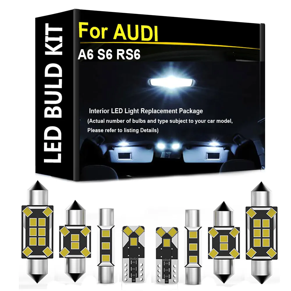 

Комплект светодиодных ламп для салона автомобиля Audi A6 S6 RS6 C5 C6 C7 Sedan Avant (W) 2000 2005 2008 2010 2011 2012 2015 2018