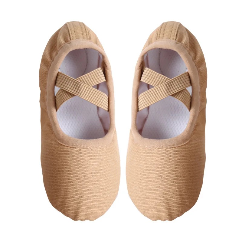 Zapatos de baile para mujeres y adultos, zapatos de entrenamiento de suela suave de color camel para niños, baile chino, baile étnico, té con forma de cuerpo