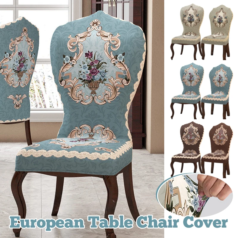 1PC Vintage Luxury European Table Chair Cover Elastic Seat Cover Protective Cover High-quality Stool Cover
