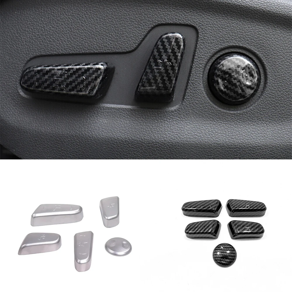 

Carbon Silver For Hyundai Tucson 2015-2020 Car Seat adjustment Switch Cover Trim Car Styling decoration protection Accessories