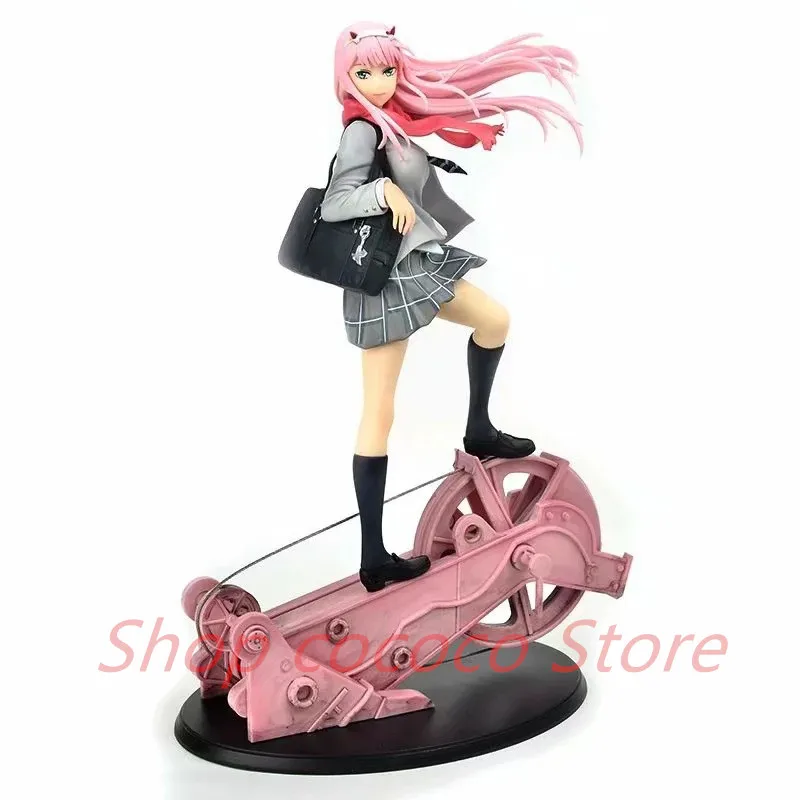 

28cm Anime DARLING in the FRANXX Figure Toy Zero Two 02 School Uniform PVC Action Figure Collection Model Toys For Kids Gifts