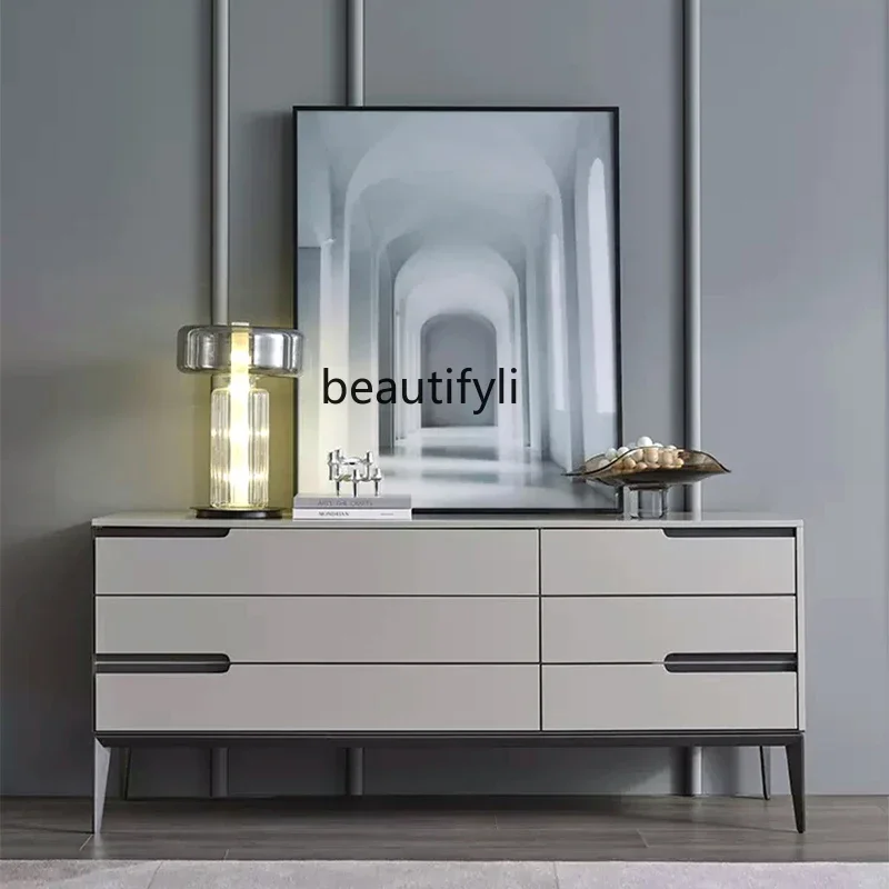 

New arrive Italian minimalist storage chest bedroom master bedroom living room light luxury modern designer dining side cabinet