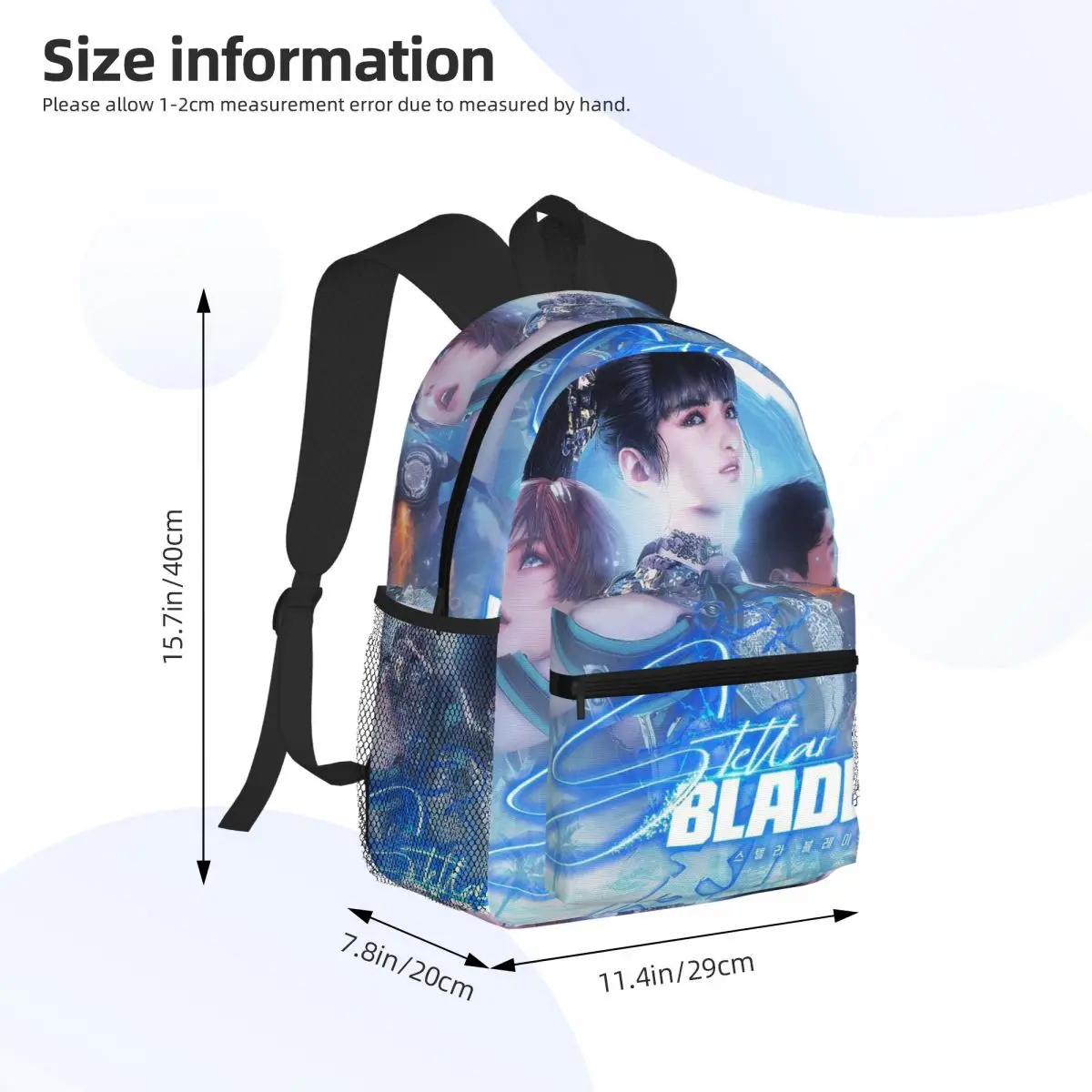 Stellar Blade Games Raven Eve Mochila para estudiantes Mochila escolar Mochila de viaje para senderismo para hombres y mujeres Mochila de moda Bolsos de hombro