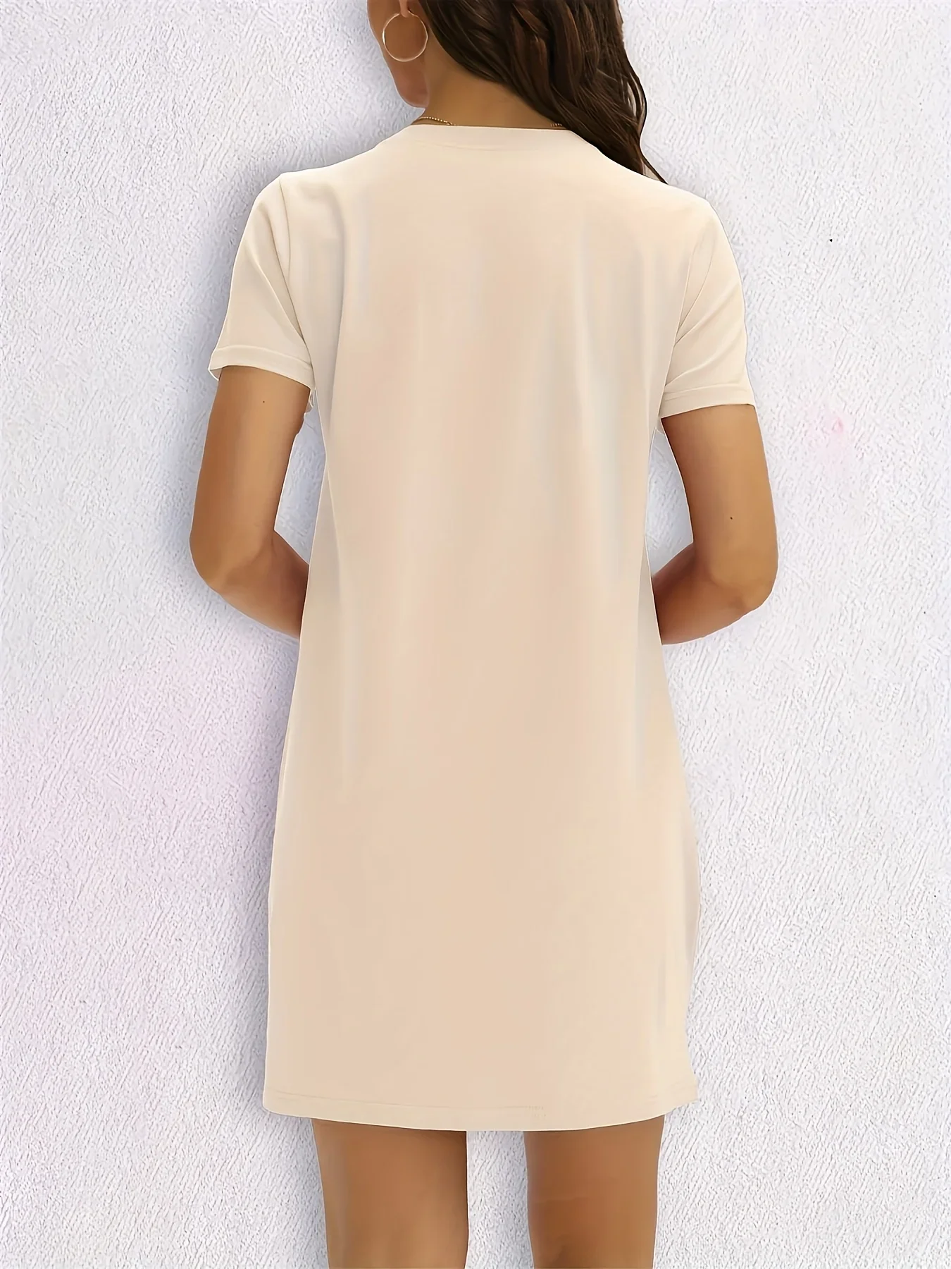 Robe t-shirt graphique Paris décontractée pour femmes, manches courtes, col rond, coupe ample, printemps et été