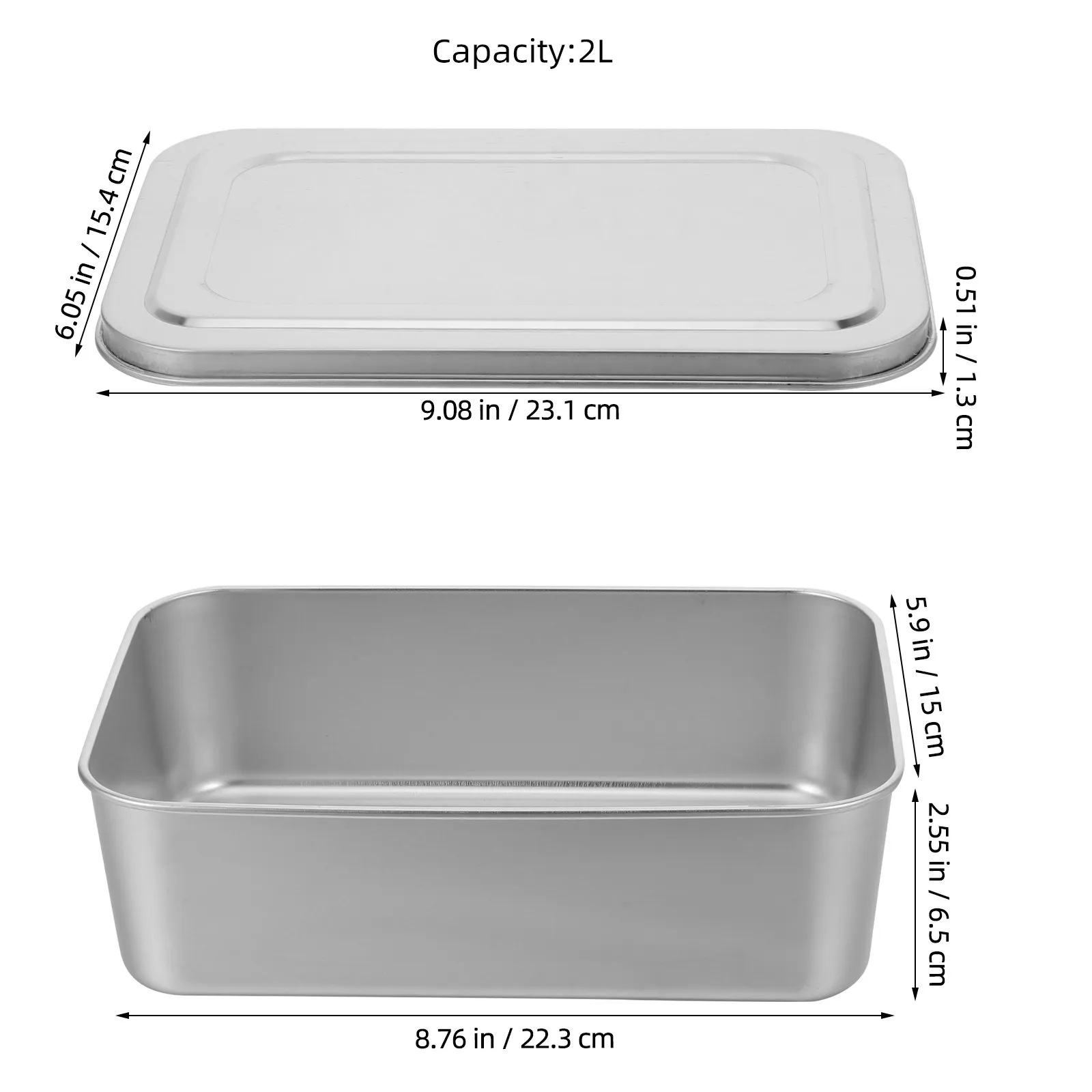 Stainless Steel Tiramisu Pan Thickened with Lid Transparent Cover Multipurpose Baking Tray Even Heat Distribution Easy Cleanup