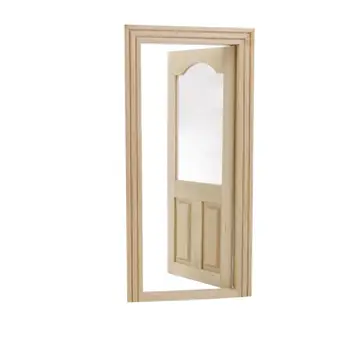 미니어처 인형의 집 가구 세트, 나무 문짝, 빈티지 DIY 그림 선물