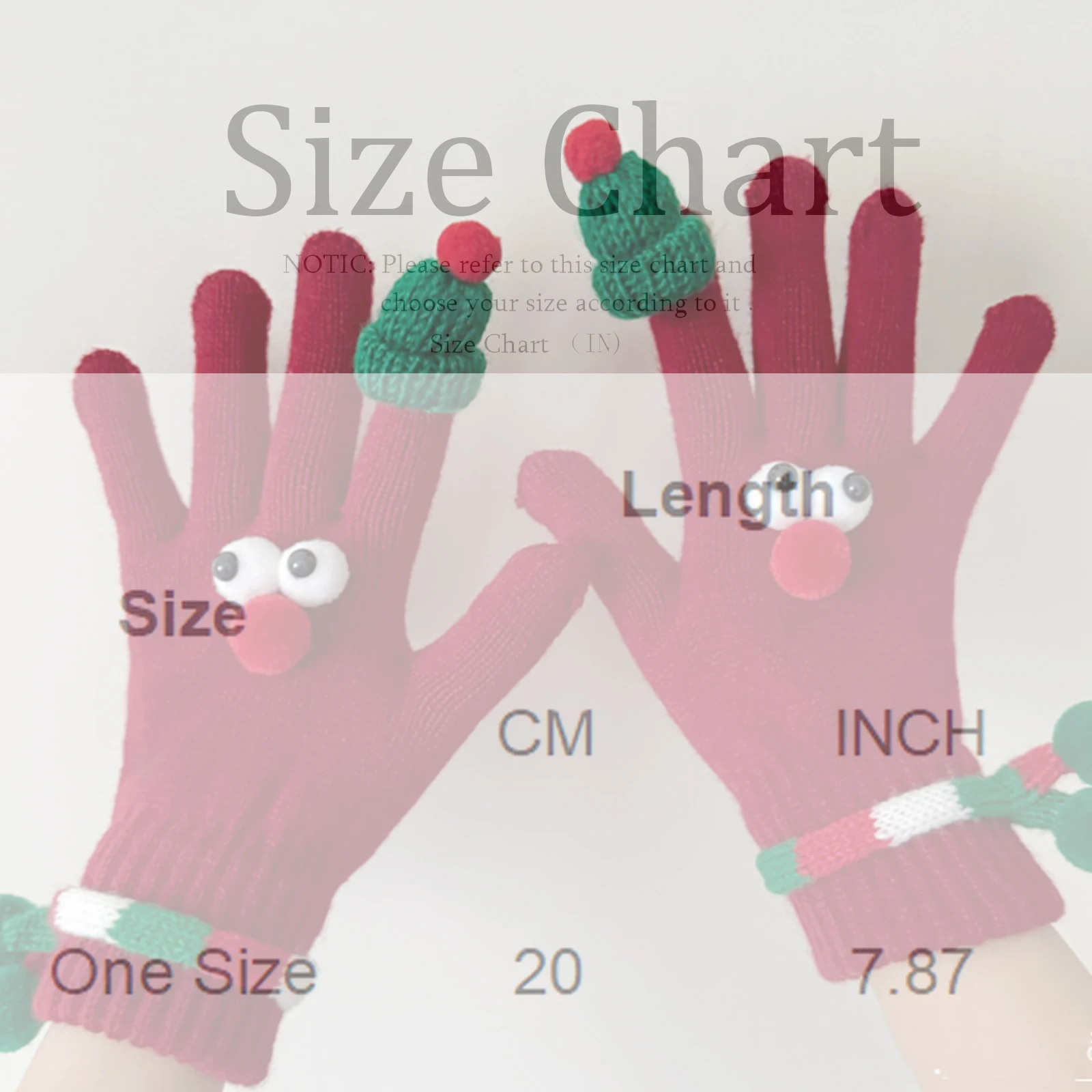 قفازات عيد الميلاد الحمراء الدافئة الصوف تسرب الاصبع قفازات لمس عيد الميلاد قفازات الزخرفية قفازات عيد الميلاد الدافئة