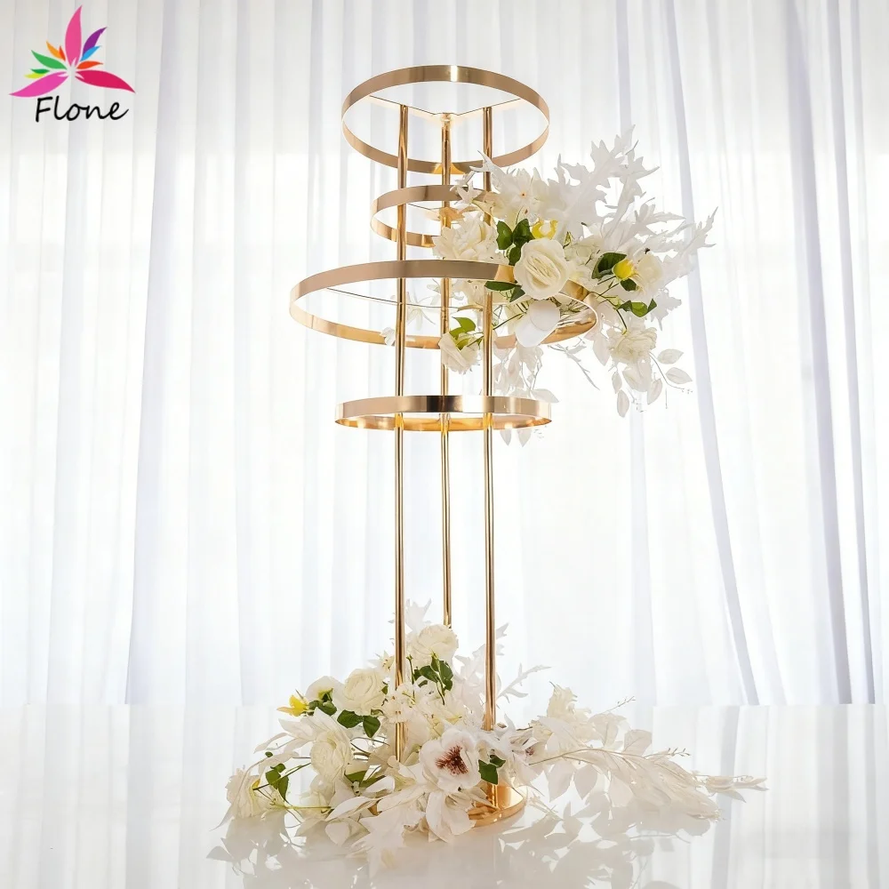 

2/4 шт., позолоченные центральные подставки для цветов высотой 1,1 м и дорожный свинец-реквизит для украшения центра стола для свадебной вечеринки WT008