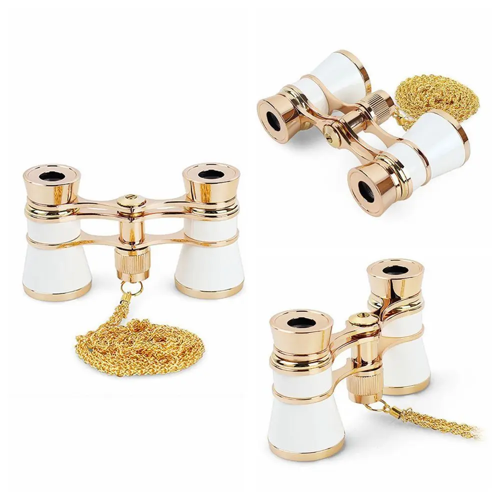 

Portable Opera Glasses Binoculars Vintage Compact Musical Concert Telescope with Chain Optical BK7 Theater Glasses