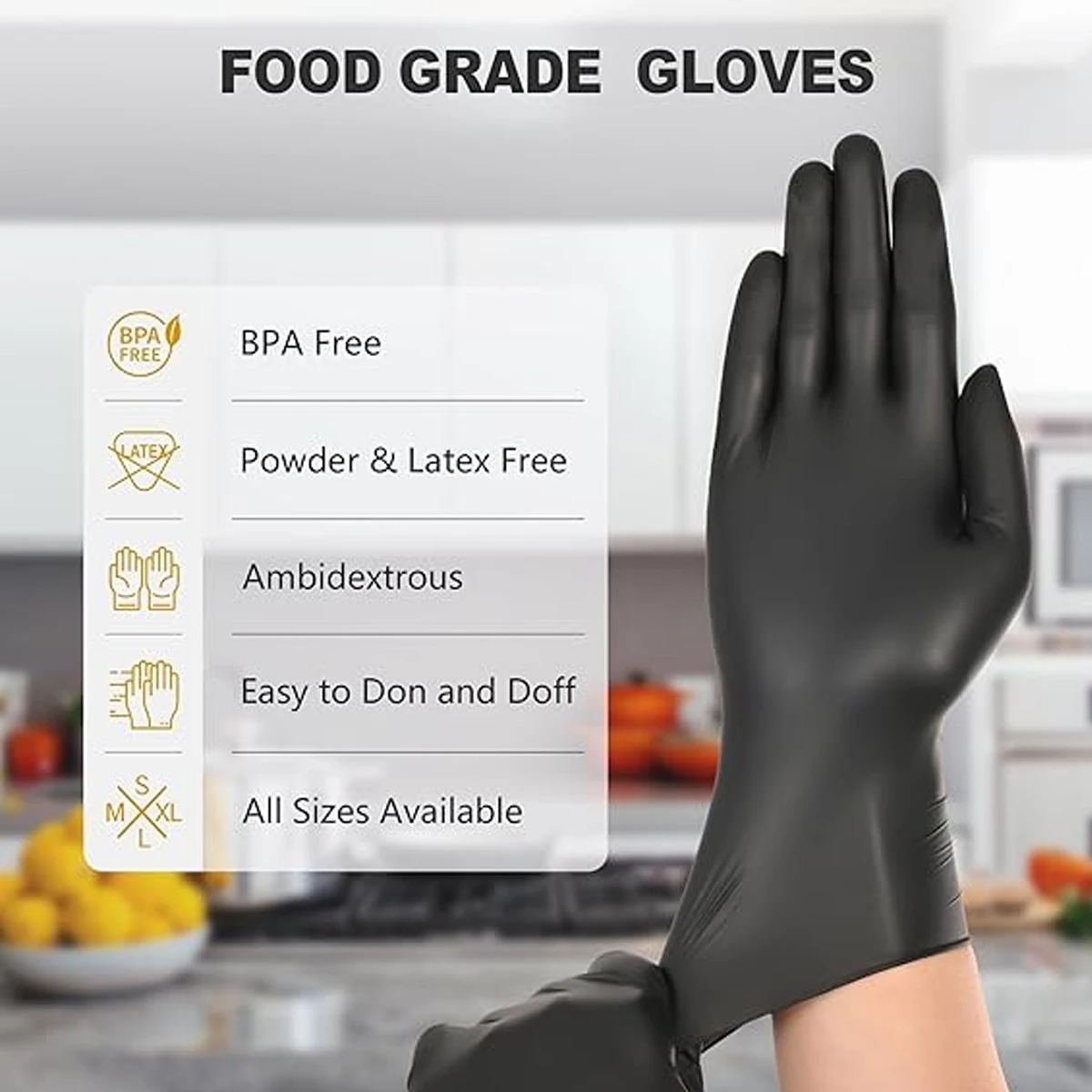 Heavy-Duty Black Disposable Nitrile Gloves gloves for car maintenance PVC Latex Free AntiStatic Tattoo Work Oil-proof Gloves