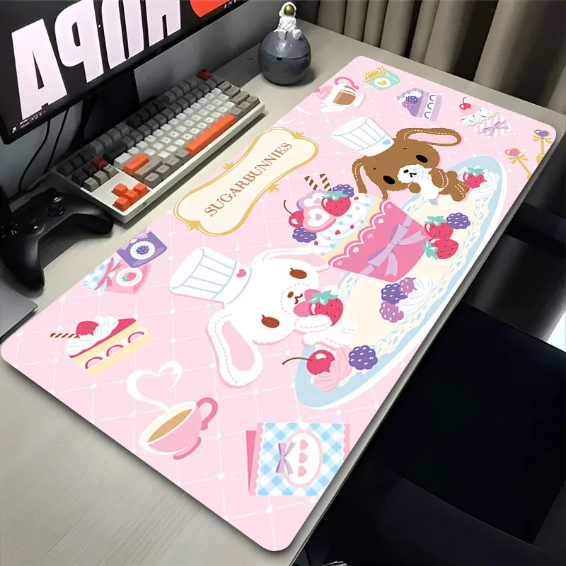 Anime Pink Desk Mat Mousepad HD Printing S-sanrio S-Sugarbunnies Keyboard Desk Mat Laptop Office Rubber Mouse Pad Kawaii Carpet