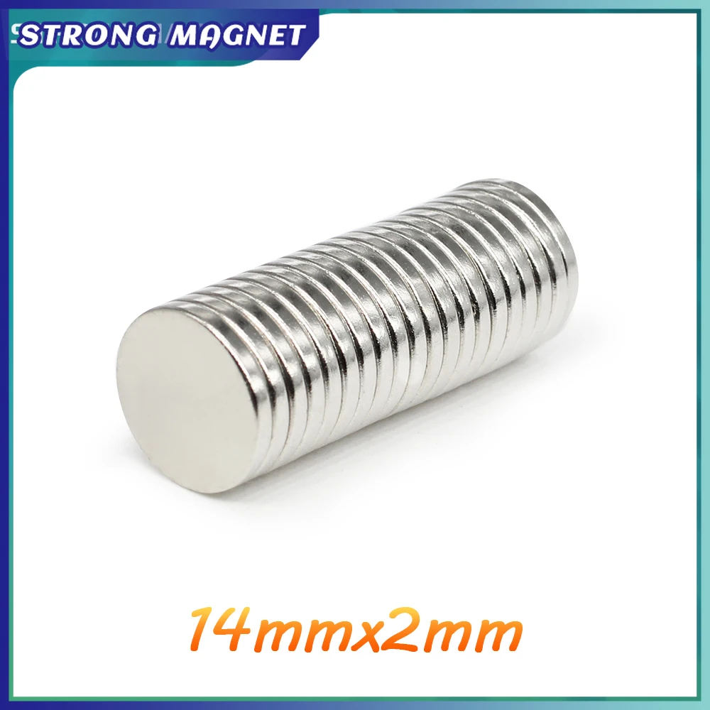 

5/10/20/50/100/200PCS 14*2 mm Thin Neodymium Magnets Strong 14mmx2mm Permanent Round Magnet 14*2mm Powerful N35 Magnetic magnet