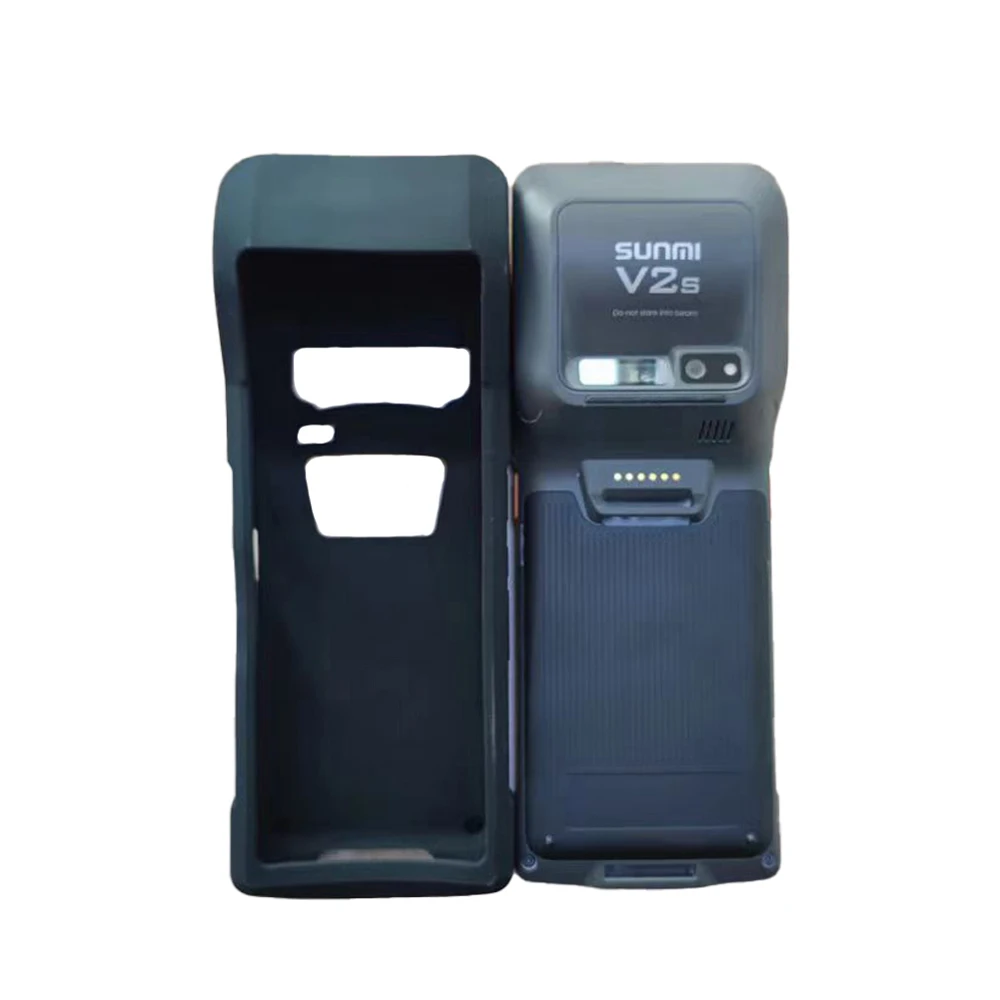 غطاء واقي من السيليكون الناعم مضاد للسقوط ، حافظة جلد ، غطاء لطبقة حماية الشاشة من الزجاج المقسى SUNMI V2S V2