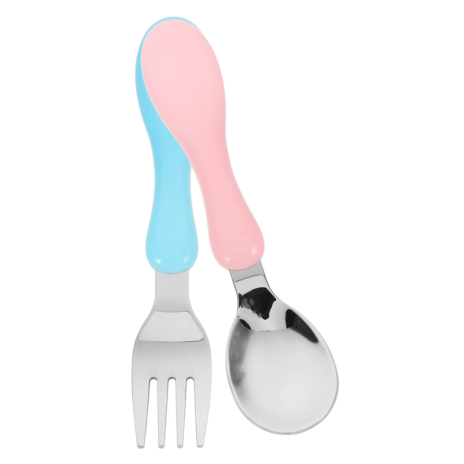 Juego de cubiertos para niños, cubiertos para niños pequeños, comida, cucharas para bebés, tenedores de Metal para niños y deportes de plástico de acero inoxidable para niños