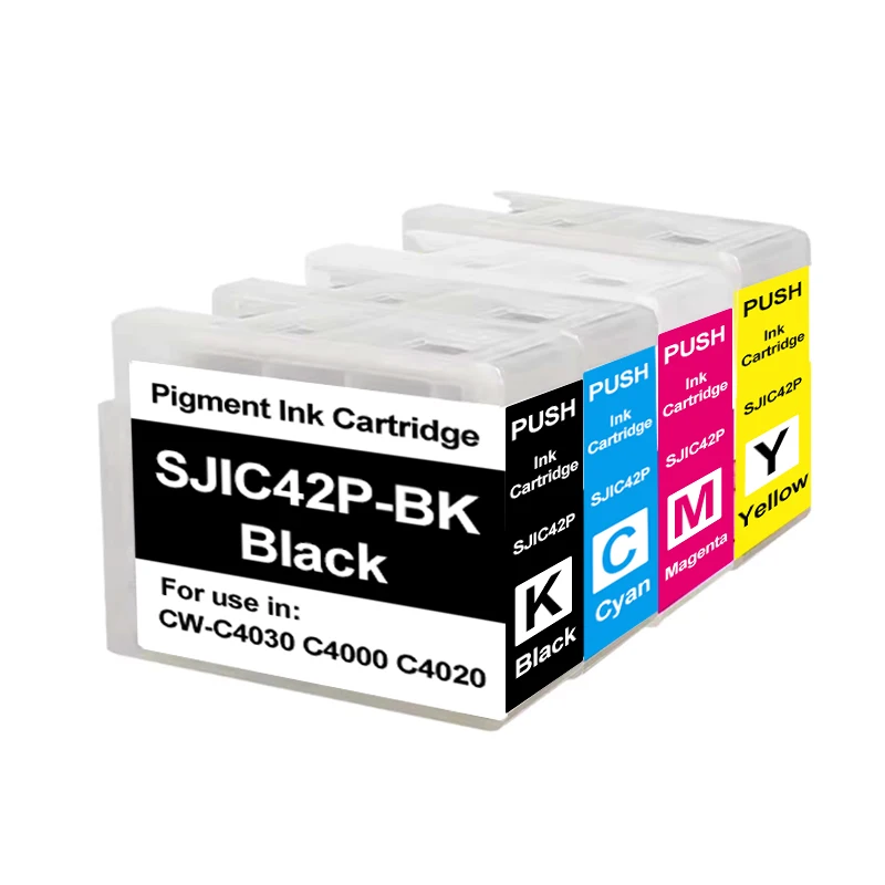 1set SJIC42P SJIC41P Ink Cartridge Compatible for EPSON Color works C4030 C4000 C4020 CW-C4030 Color Inkjet Gloss Lable Printer