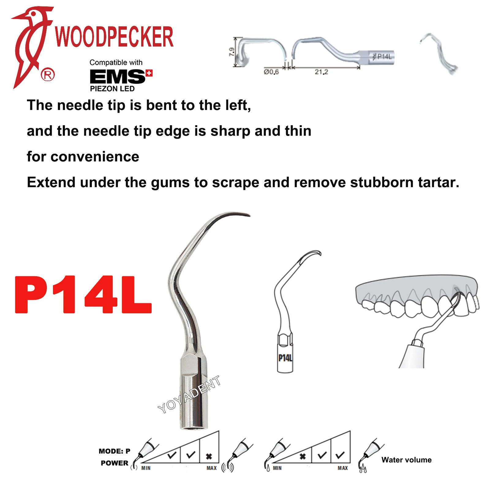 Woodpecker Dental Ultrasonic Scaler Tips P1-P33 Periodontics Tips Fit UDS EMS Scaler Dentistry Tools