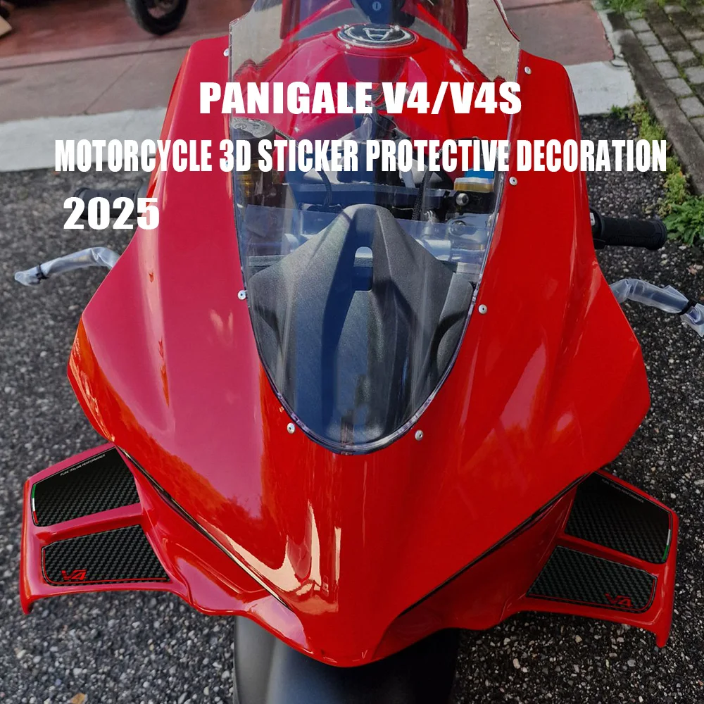 For panigale v4 stickers decoration accessories motorcycle 3D resin stickers protect front side V4 V4S 2025