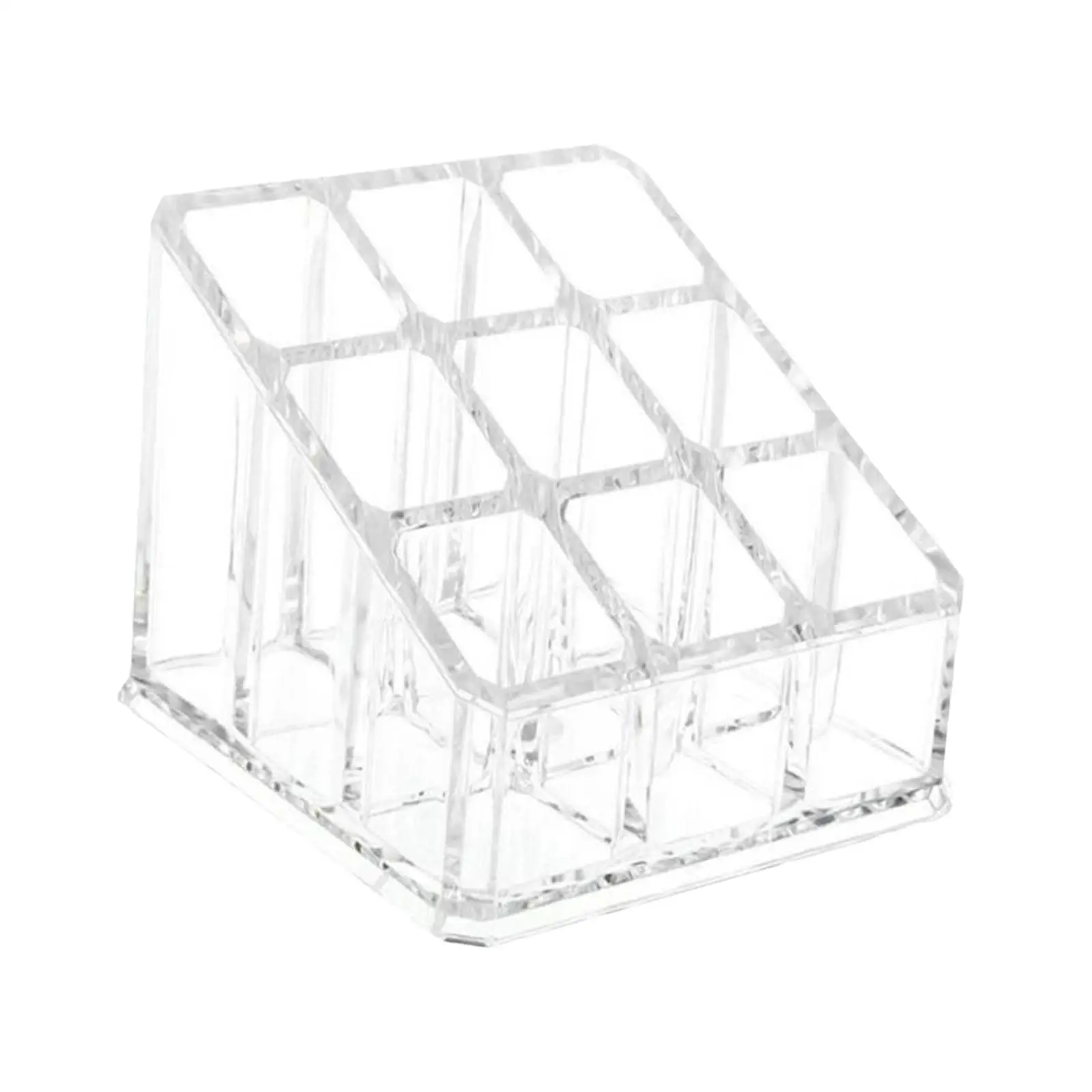 9 Compartments Lipstick Holder Storage Box Clear Make up Organizer for Lipstick