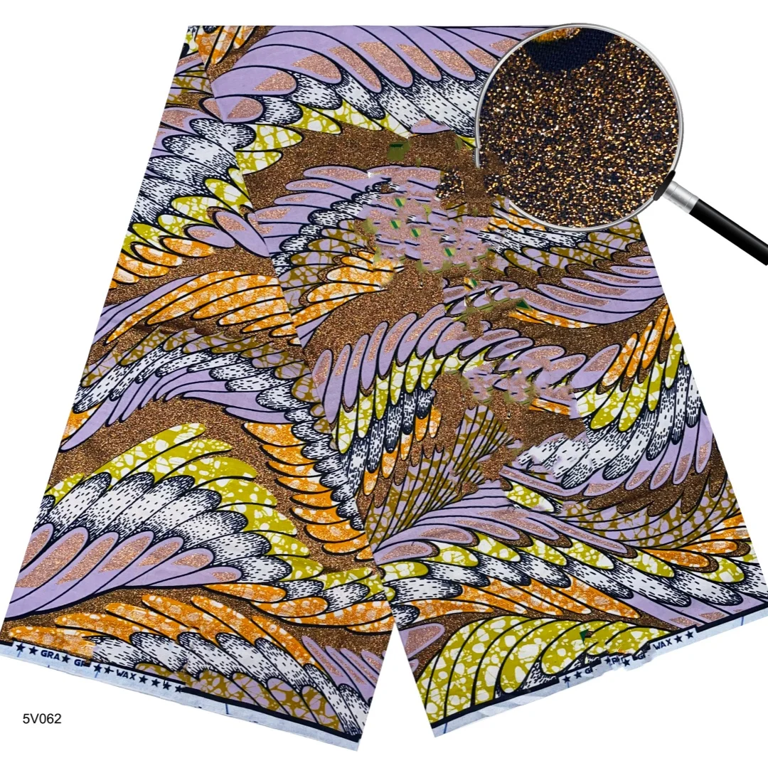 2026 New Style Nigeria Golden- Wax Print Fabric - High Quality African Wax Print Fabric for Patchwork, Clothing & DIY" T1