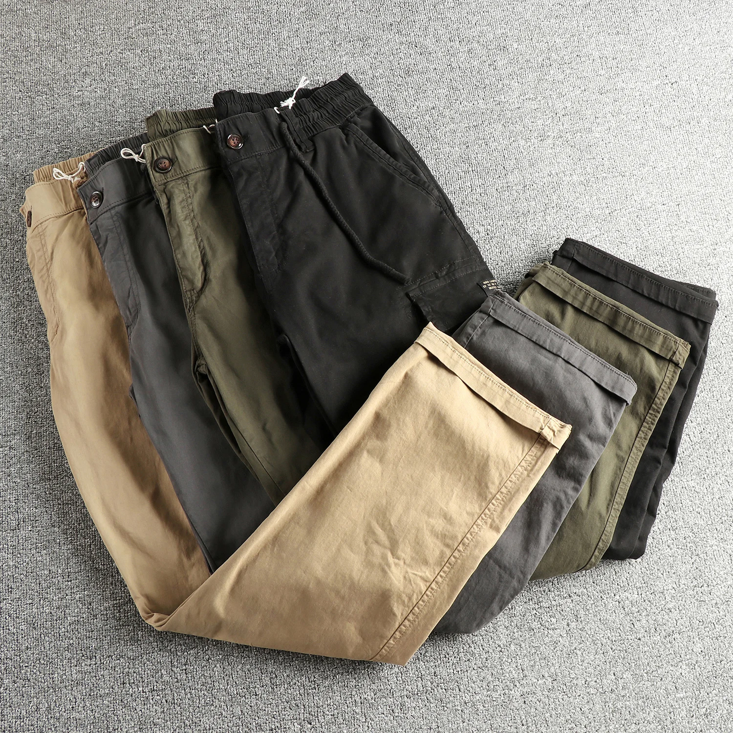 

Retro American Waed out Cotton Workwear Casual Pants Men's Comfortable Straight Leg Trousers Multi-ket Loose Fit Jeans