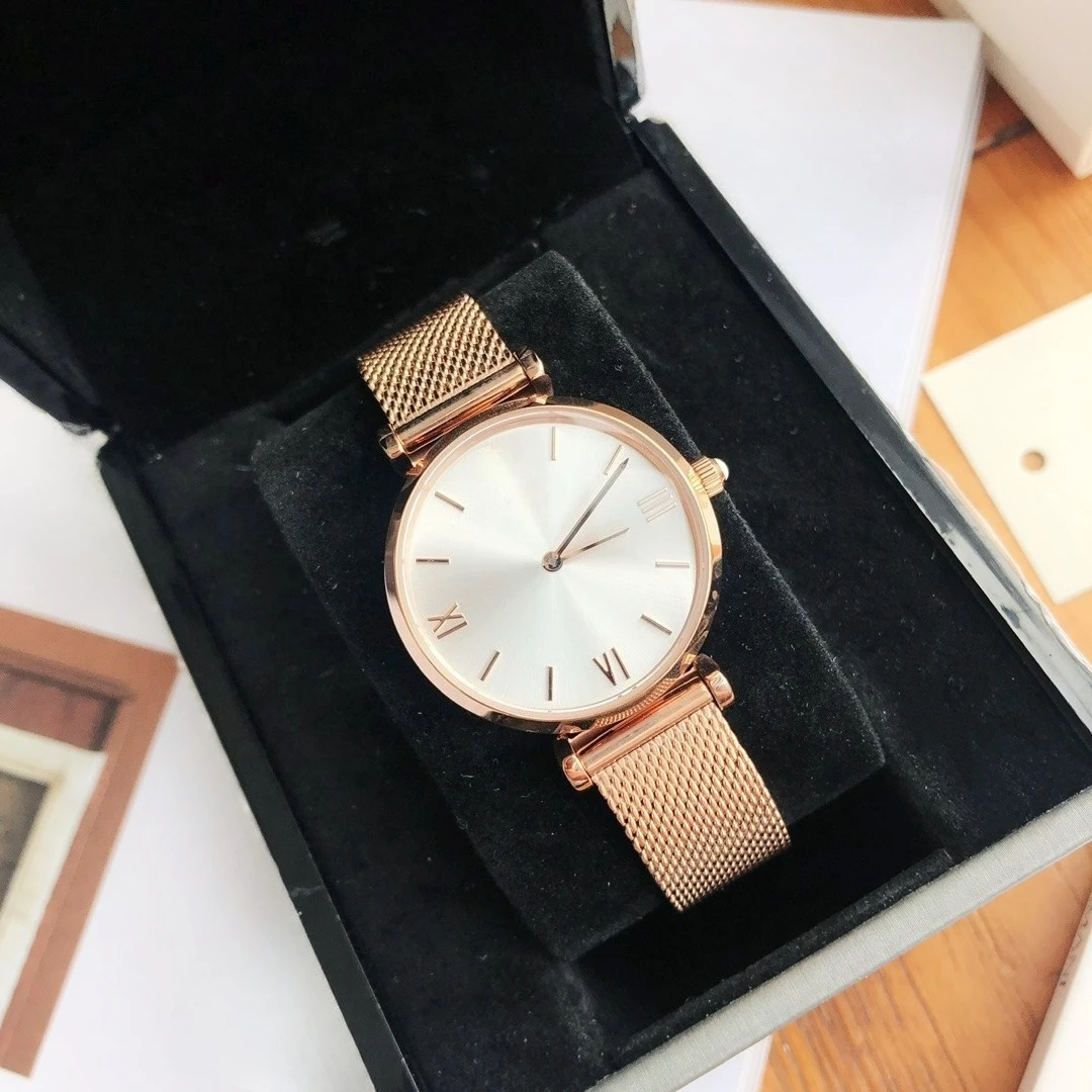 2025 nova moda relógio de pulso de quartzo para mulher marca superior relógios femininos cinto de malha metal simples luxo alta qualidade senhoras relógio