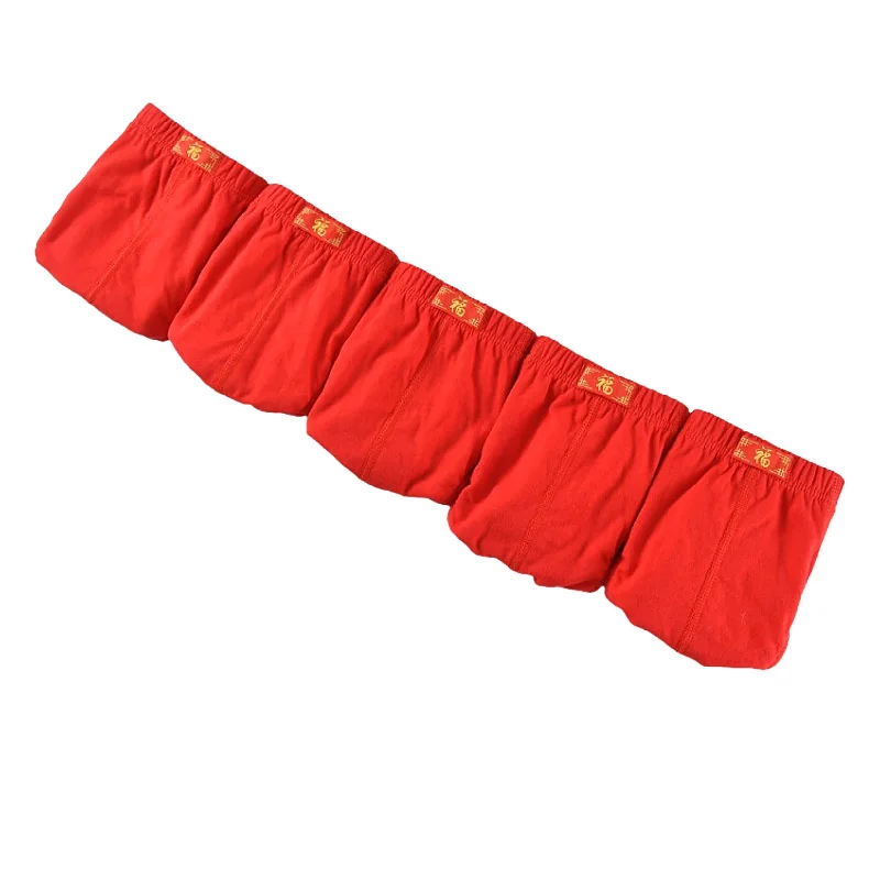 5 pz/lotto Biancheria Intima Da Uomo Slip In Cotone Rosso Slip Da Uomo Plus Size 5XL Biancheria Intima Degli Uomini Mutandine e boxer Mutandine Traspiranti Solido Panty