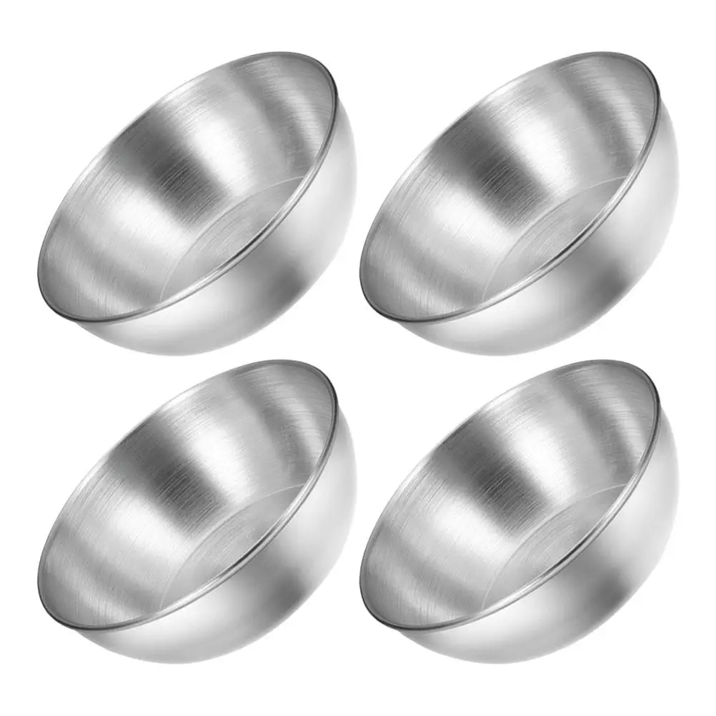

4 Pcs Stainless Steel Sauce Dishes Oil Dipping Bowls for Dips Plates Kitchen Bar Accessories Easy Clean