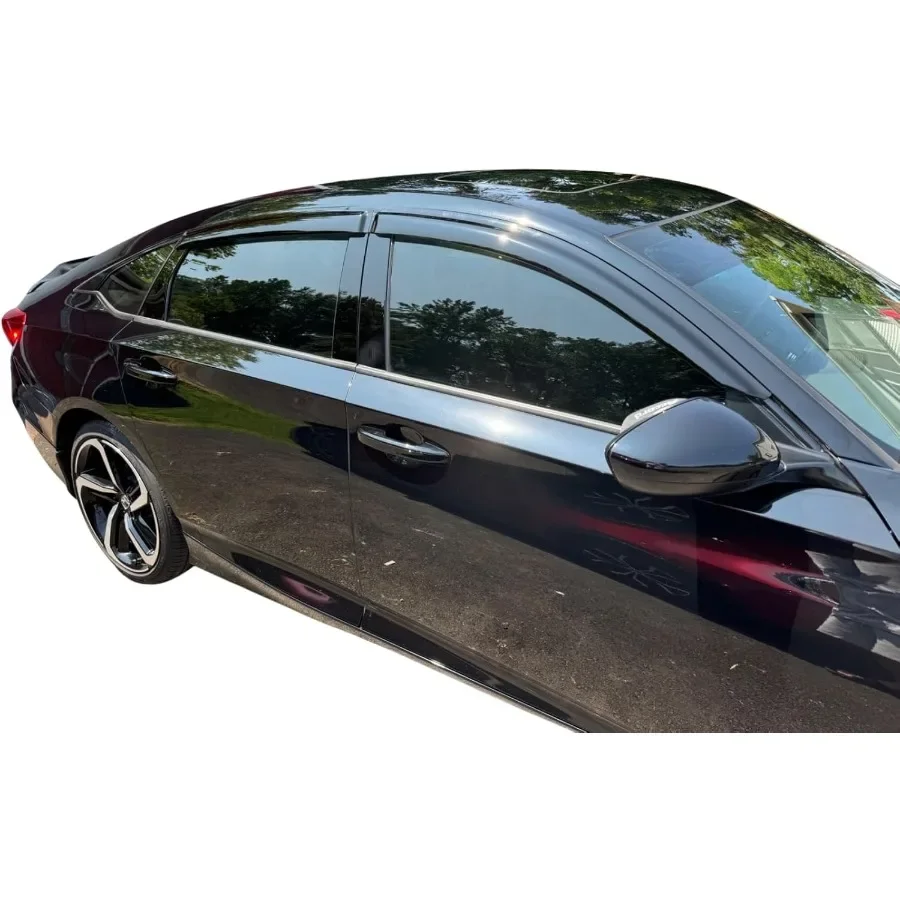 20182022 واقيات المطر الشريطية لهوندا أكورد سيدان حاجب النافذة الجانبية منحرف 10th Gen LX EXL Sport Touring دائم تنفيس Shad #3