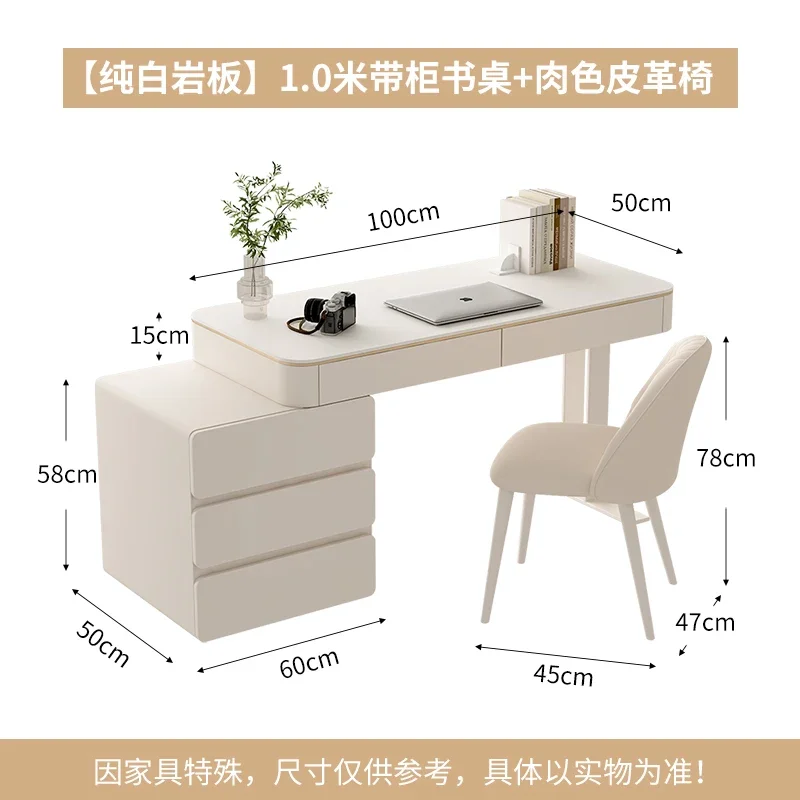 كريم نمط لوحة حجرية مكتب المنزل ضوء الفاخرة الحديثة شقة صغيرة غرفة نوم منضدة مكتب كمبيوتر بسيط