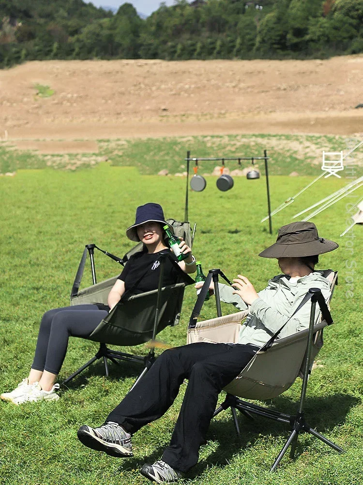 Chaise à Bascule Pliante en Alliage d'Aluminium, Résistante à 160 Degrés, Rotative, pour Loisirs en Plein Air